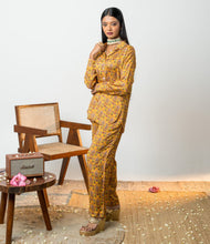 Load image into Gallery viewer, Mustard Lotus Printed Co-ord Set
