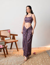 Load image into Gallery viewer, Purple Lotus Printed Cape Set
