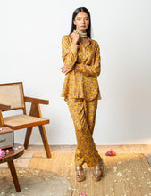 Load image into Gallery viewer, Mustard Lotus Printed Co-ord Set
